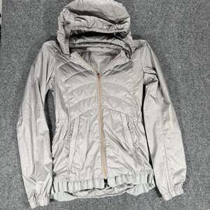 Lululemon Dance Studio Jacket Dottie Tribe Silver Spoon with Rose Gold Zipper
